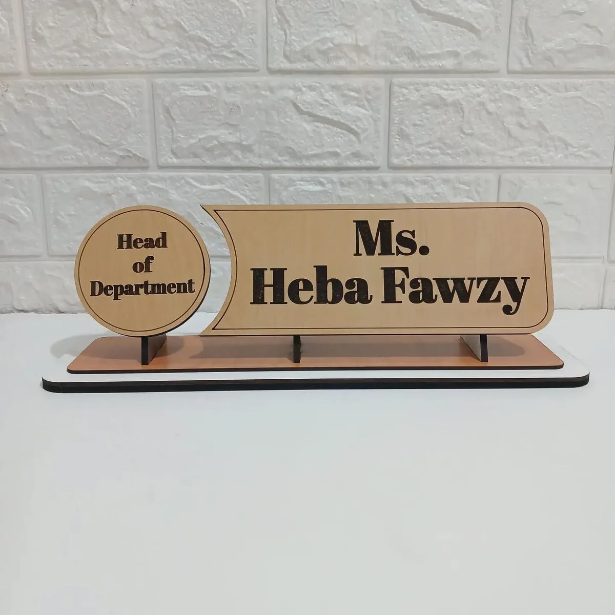Personalized Wooden Desk Nameplate